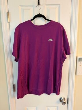 Nike Purple Short Sleeve Crew T-Shirt with White Swoosh